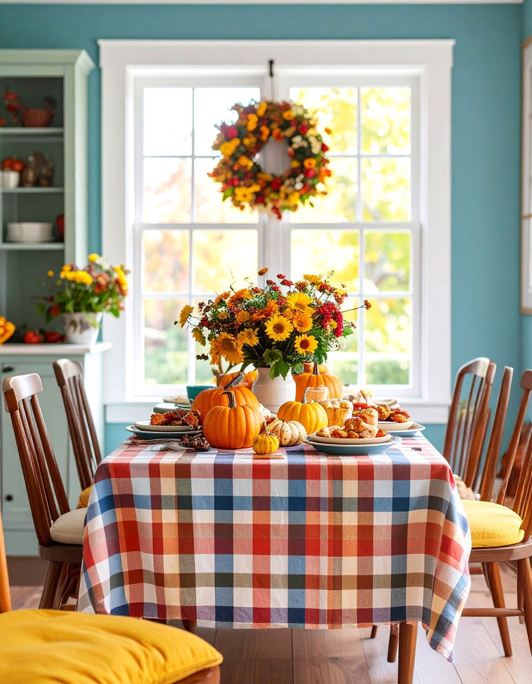 Festive Breakfast Nook with Seasonal Charm - 25 Fall Decor Ideas