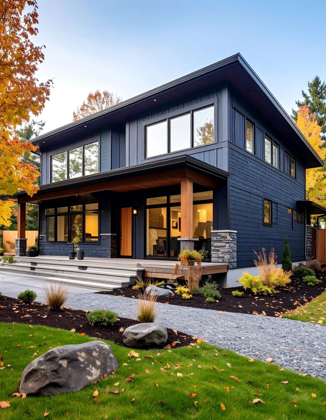 Fiber Cement Cedarmill Lap Siding in Charcoal - 25 Exterior House Siding Ideas