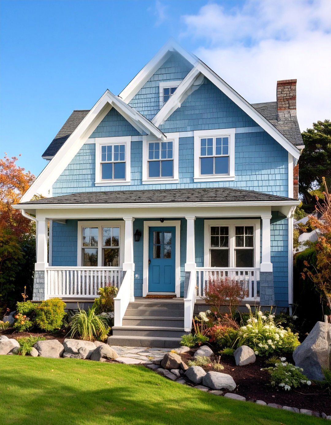 Fiber Cement Shingle Siding with Contrasting Trim - 25 Exterior House Siding Ideas