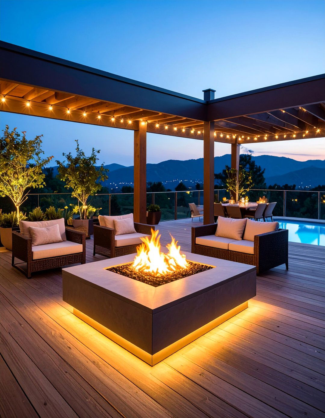 Fire Bowl Lighting Features - 25 Deck Lighting Ideas