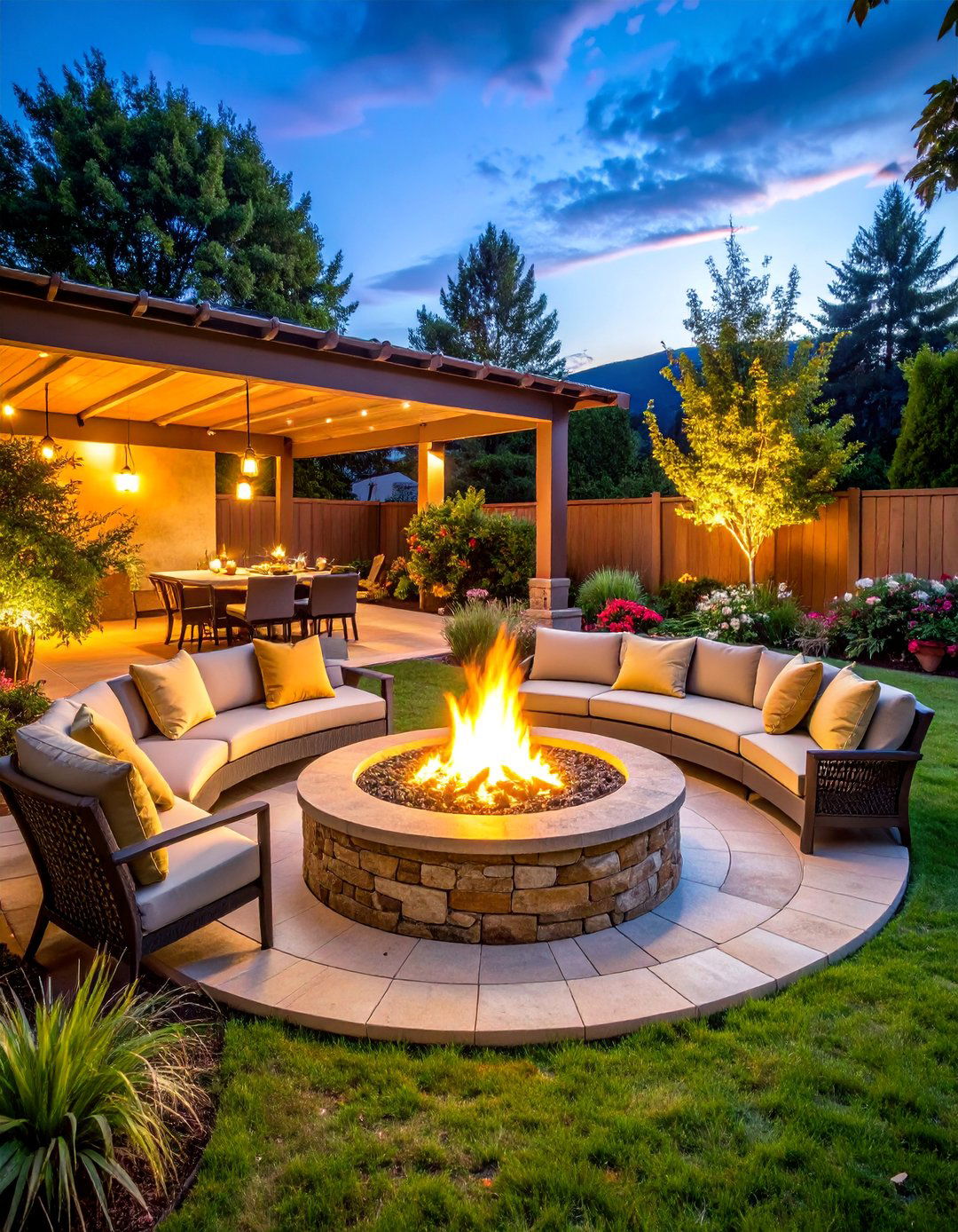 Fire Feature Focal Point - 25 Covered Patio Ideas