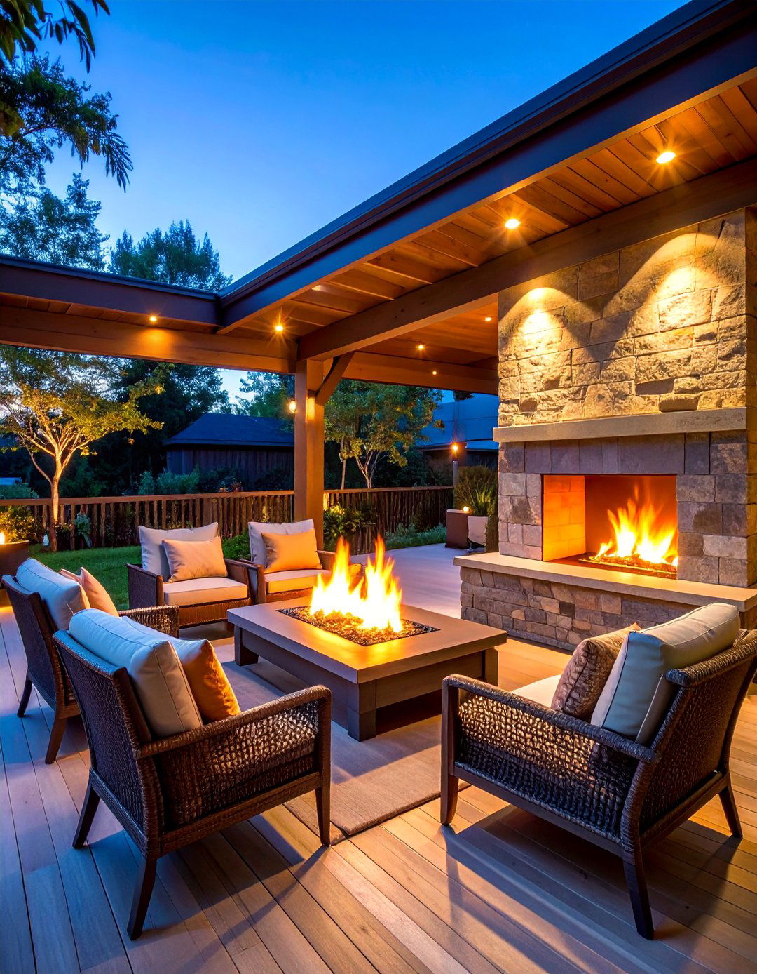 Fire Feature Lanai with Evening Entertainment - 25 Lanai Porch & Patio Designs