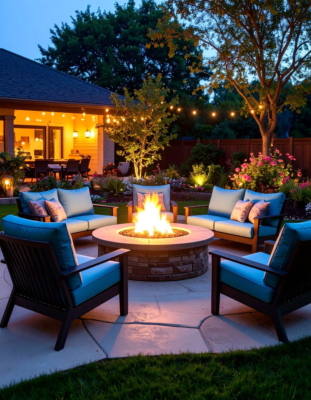 Fire Pit Conversation Circle - 25 Outdoor Furniture Ideas