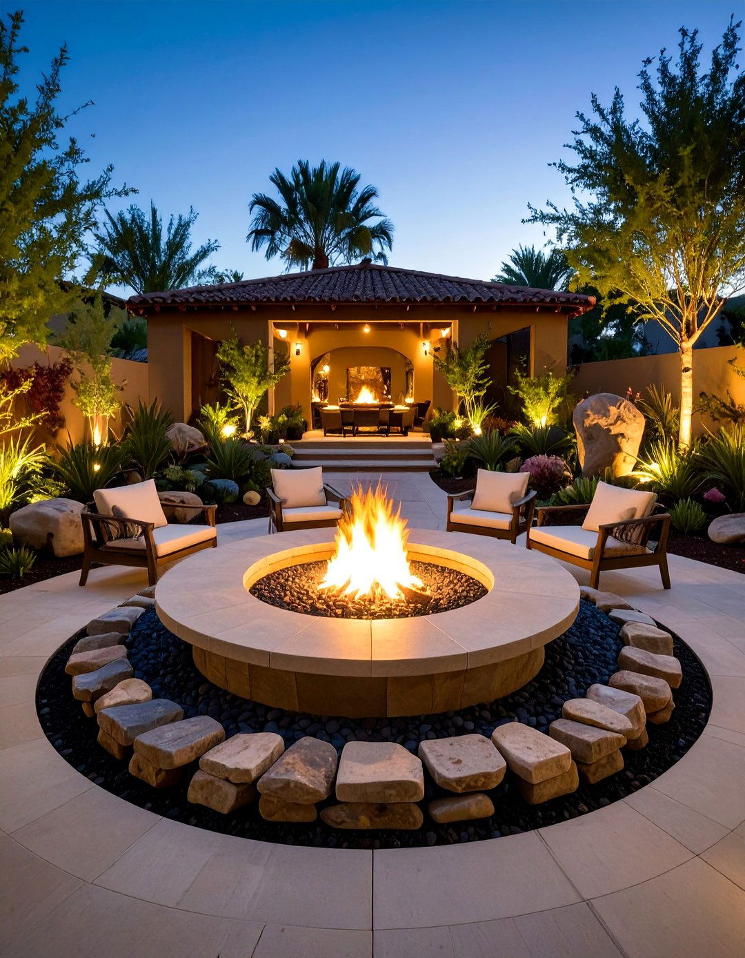 Fire Pit with Artistic Sculptural Elements - 25 Backyard Fire Pit Ideas Landscaping