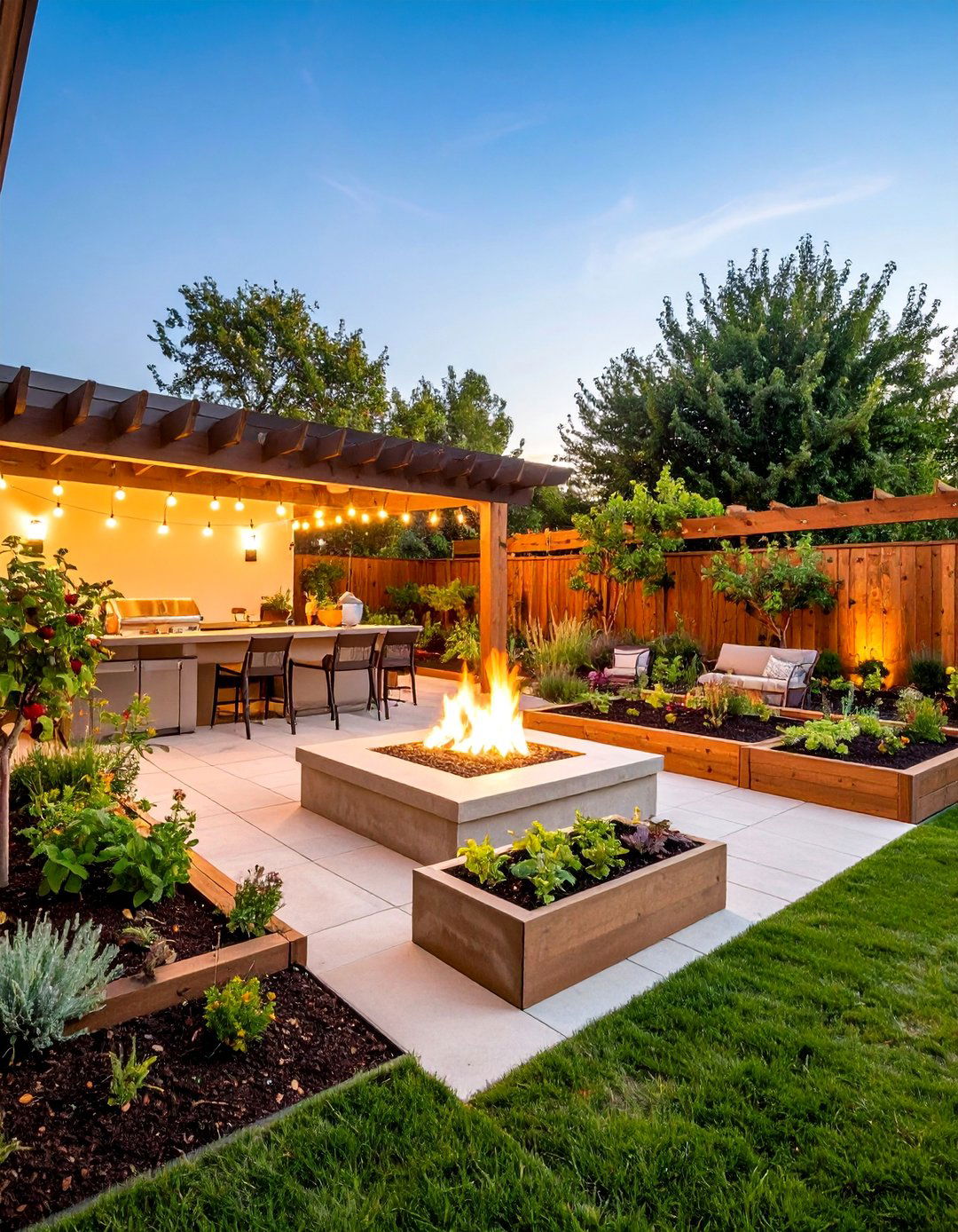 Fire Pit with Edible Garden Integration - 25 Backyard Fire Pit Ideas Landscaping
