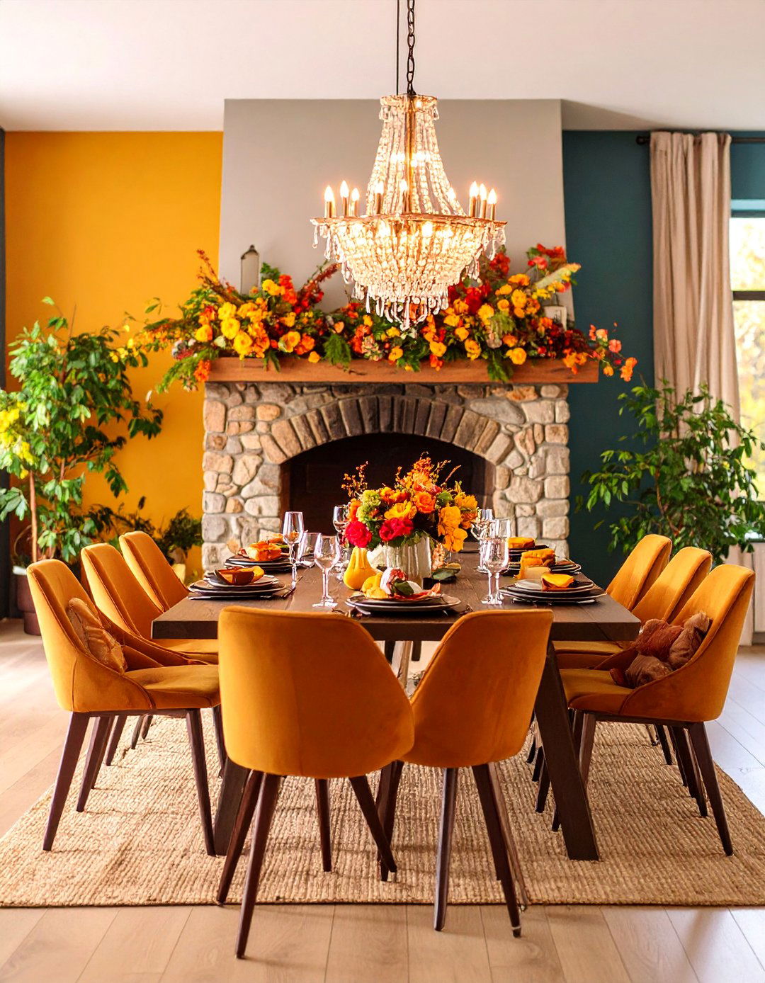 Fireplace Focal Point with Cozy Elegance - 25 Luxury Dining Room Ideas