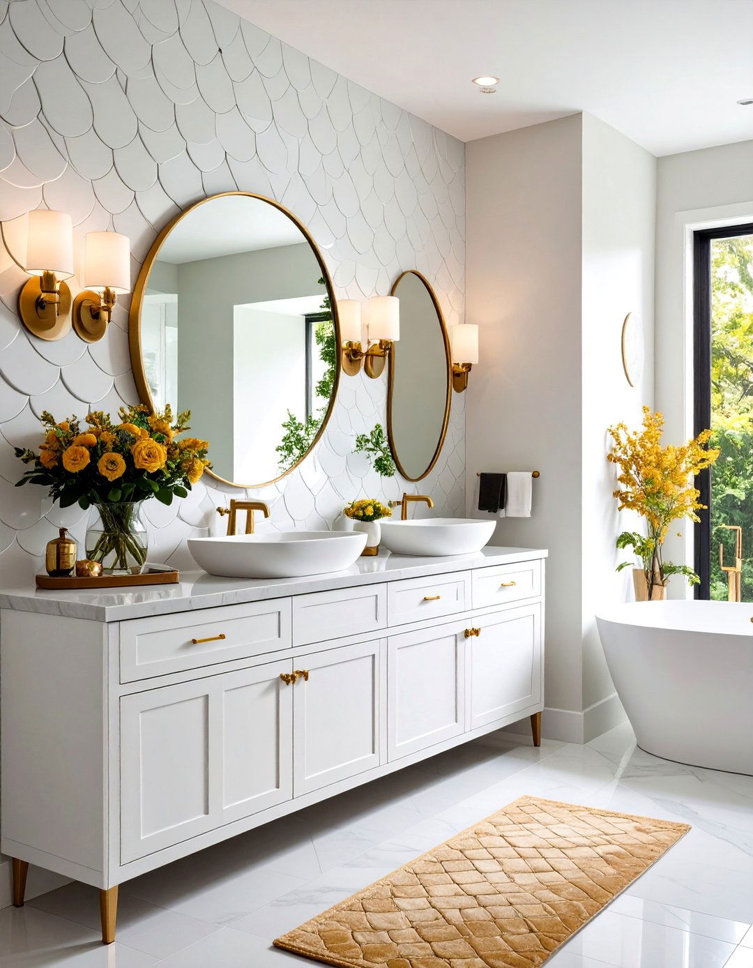 Fish Scale Scalloped Tile Pattern - 25 Bathroom Backsplash Ideas