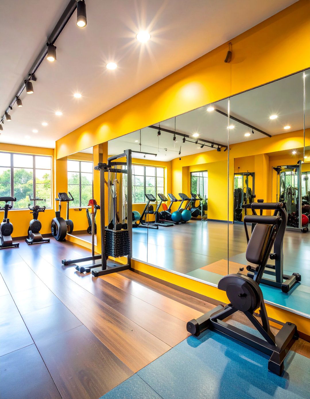 Fitness Mirror Feature Wall - 25 Garage Wall Ideas