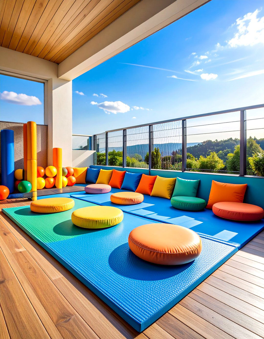 Fitness and Play Dog Balcony with Activity Zones - 25 Dog Balcony Ideas