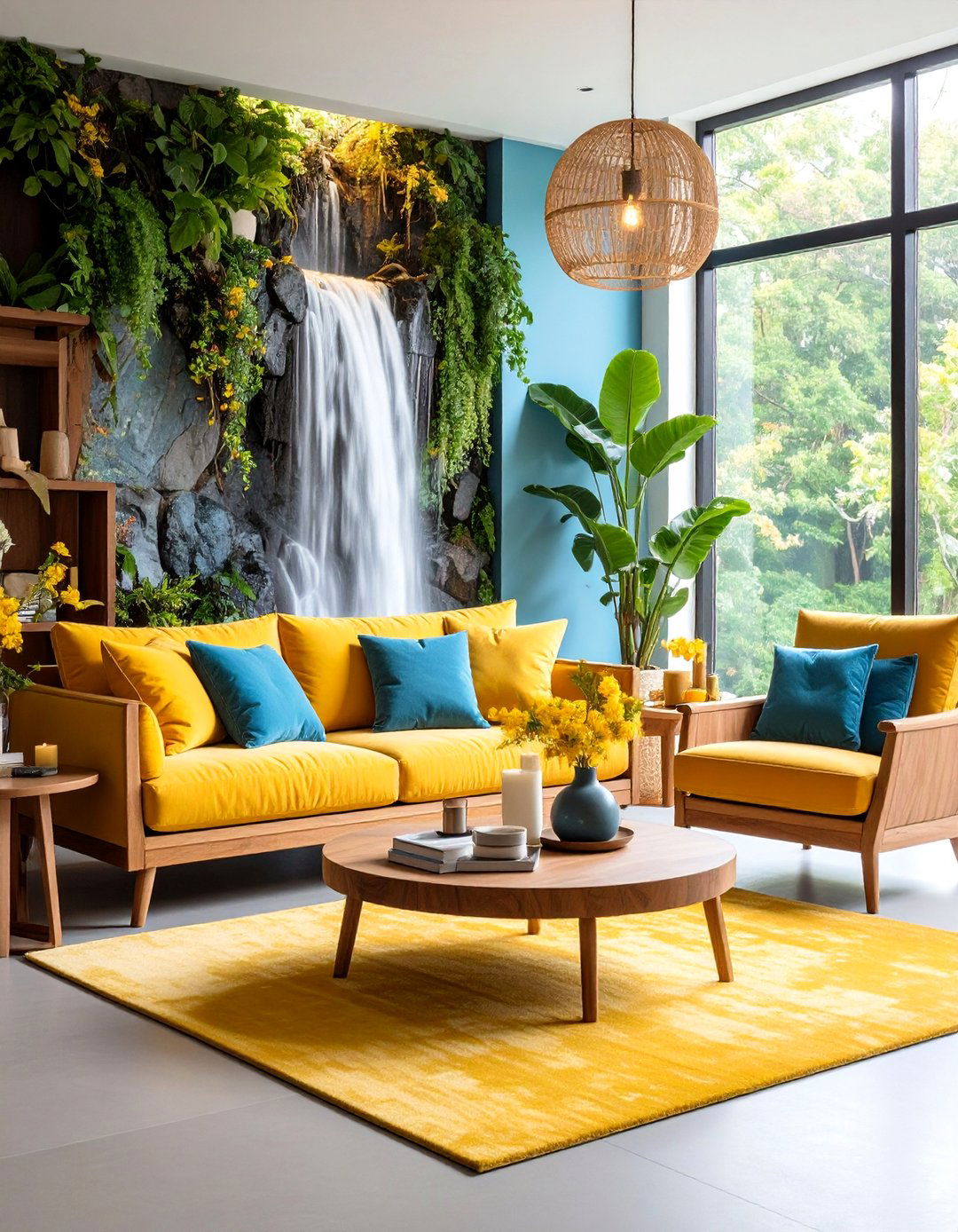 Five Elements Balance Living Room with Circular Flow - 25 Feng Shui Living Room Ideas