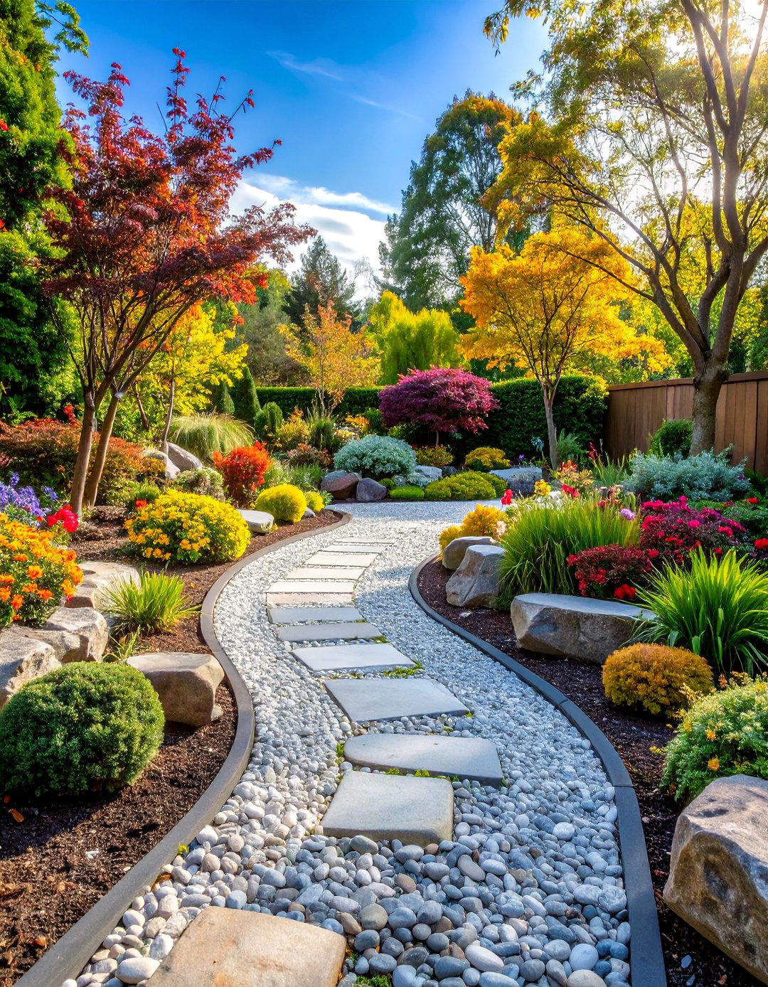 Flagstone Mulch Pathways - 25 Mulch Edging Ideas