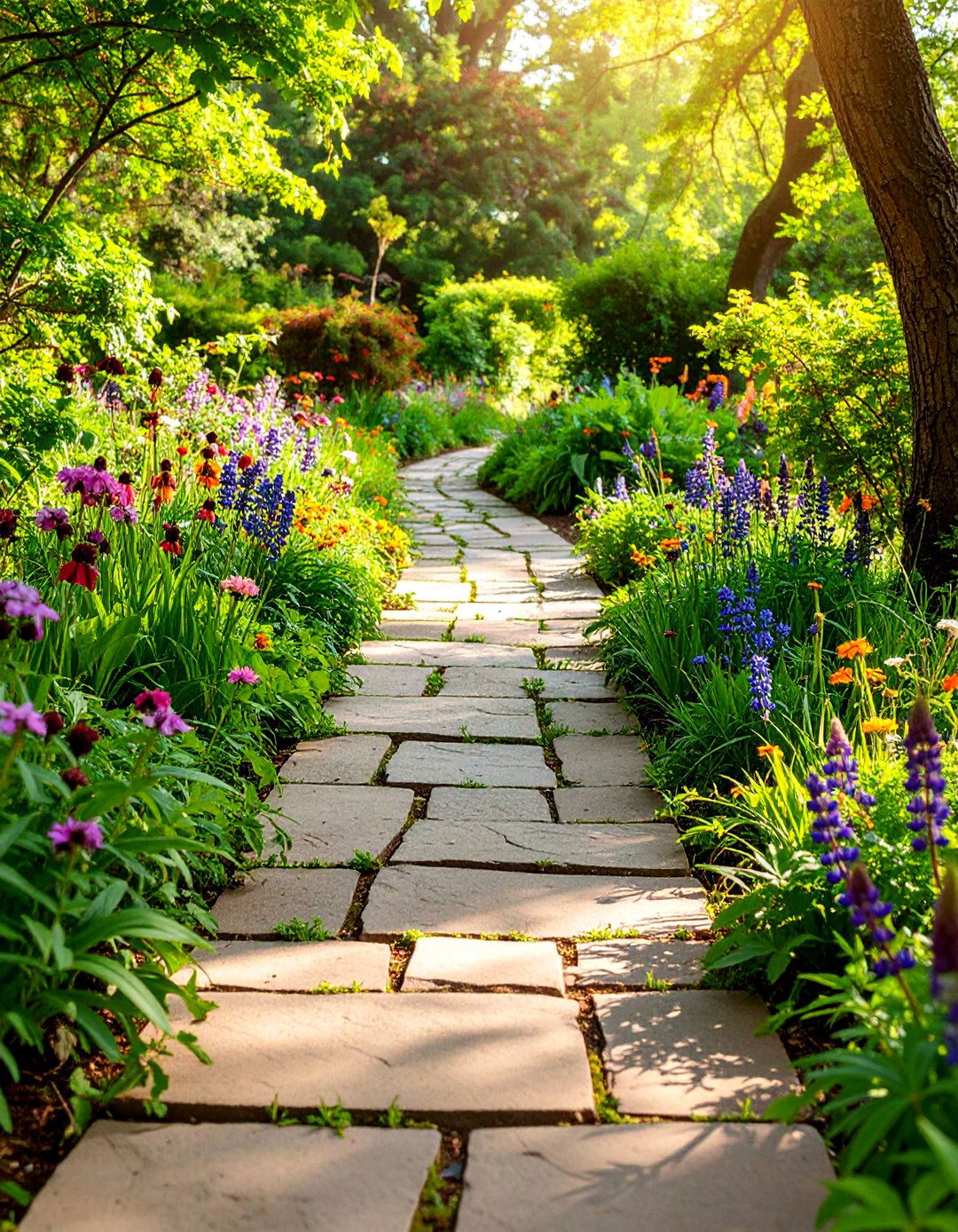 Flagstone Walkway with Native Plant Integration - 25 Flagstone Walkway Ideas