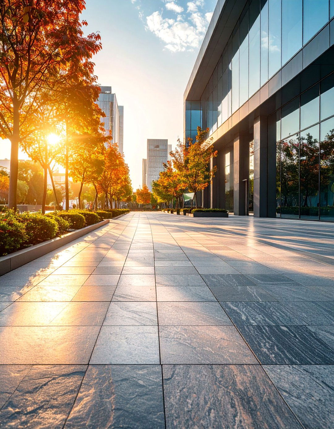Flamed Granite Commercial Walkway - 25 Granite Walkway Ideas