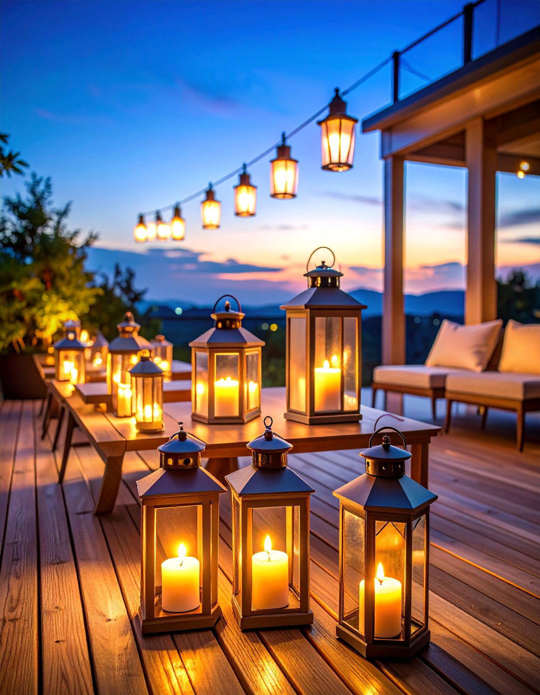Flameless Candle Lantern Ambiance - 25 Deck Lighting Ideas