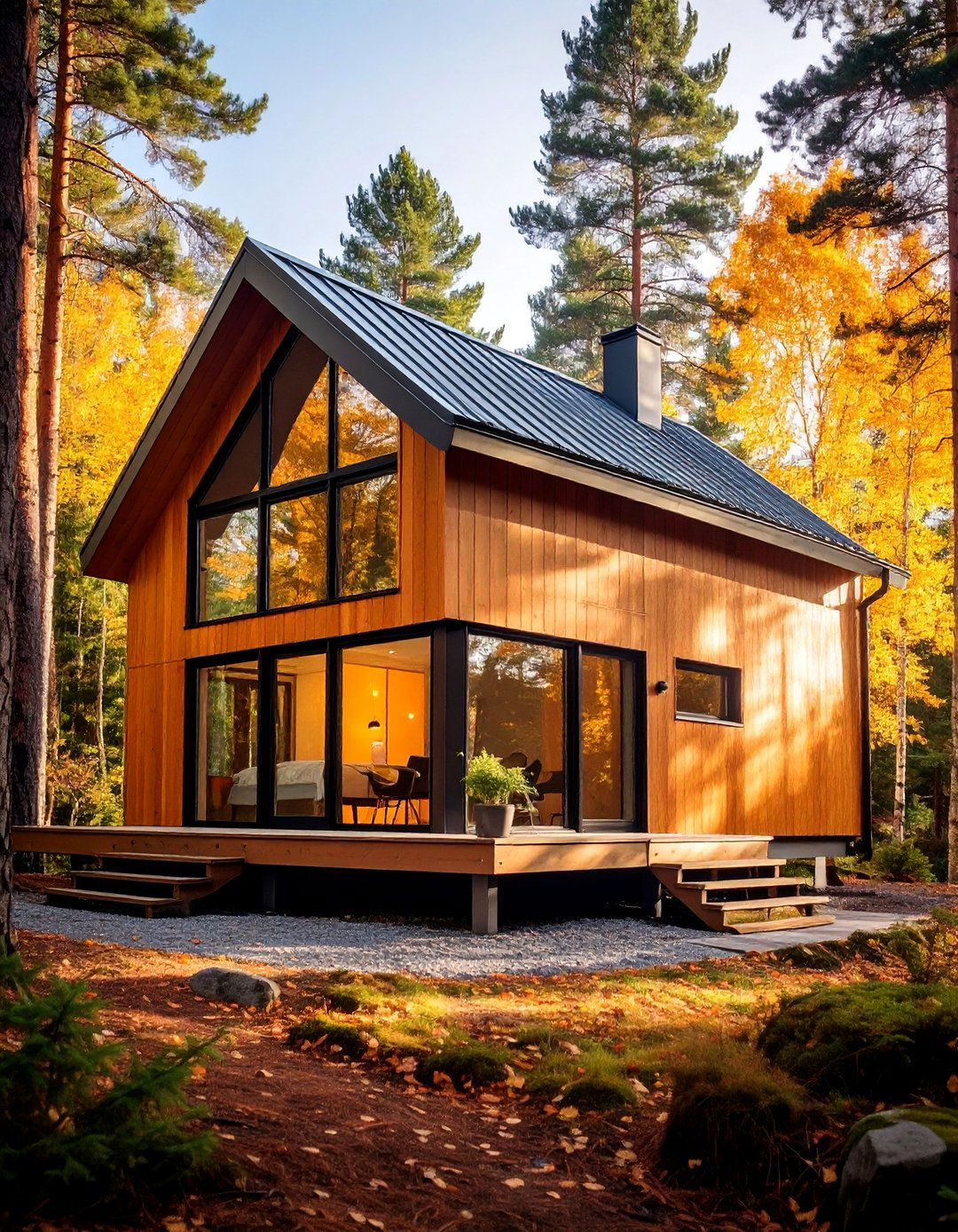 Flat Seam Metal Siding Contemporary Cabin - 25 Scandinavian House Exterior Ideas