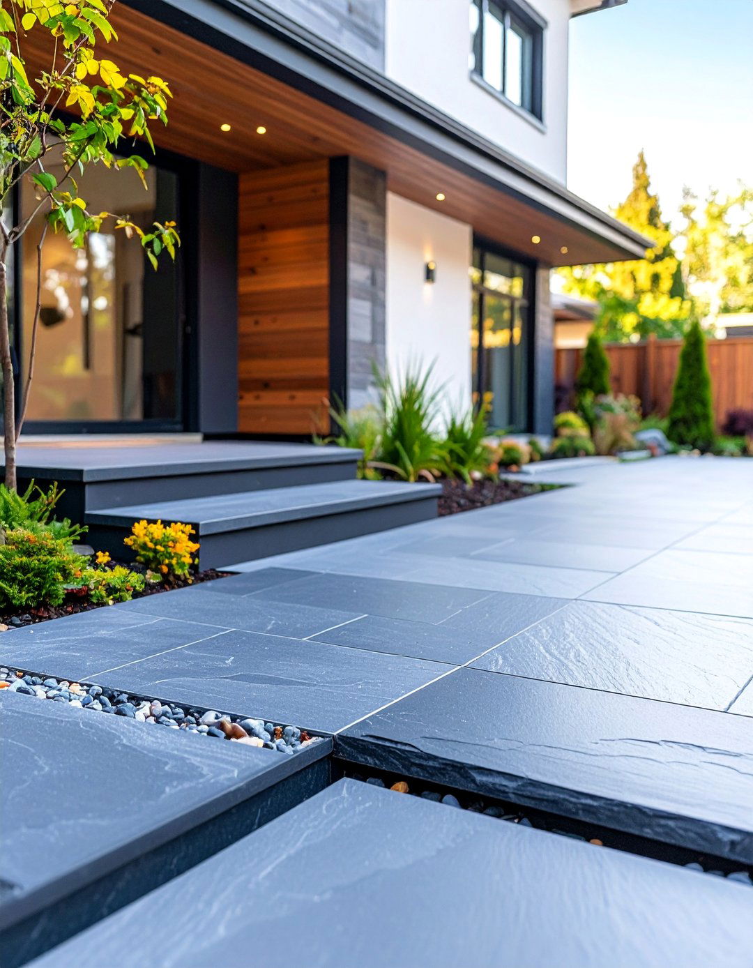 Flat Slate Tile Contemporary Strips - 25 Modern Garden Edging Ideas