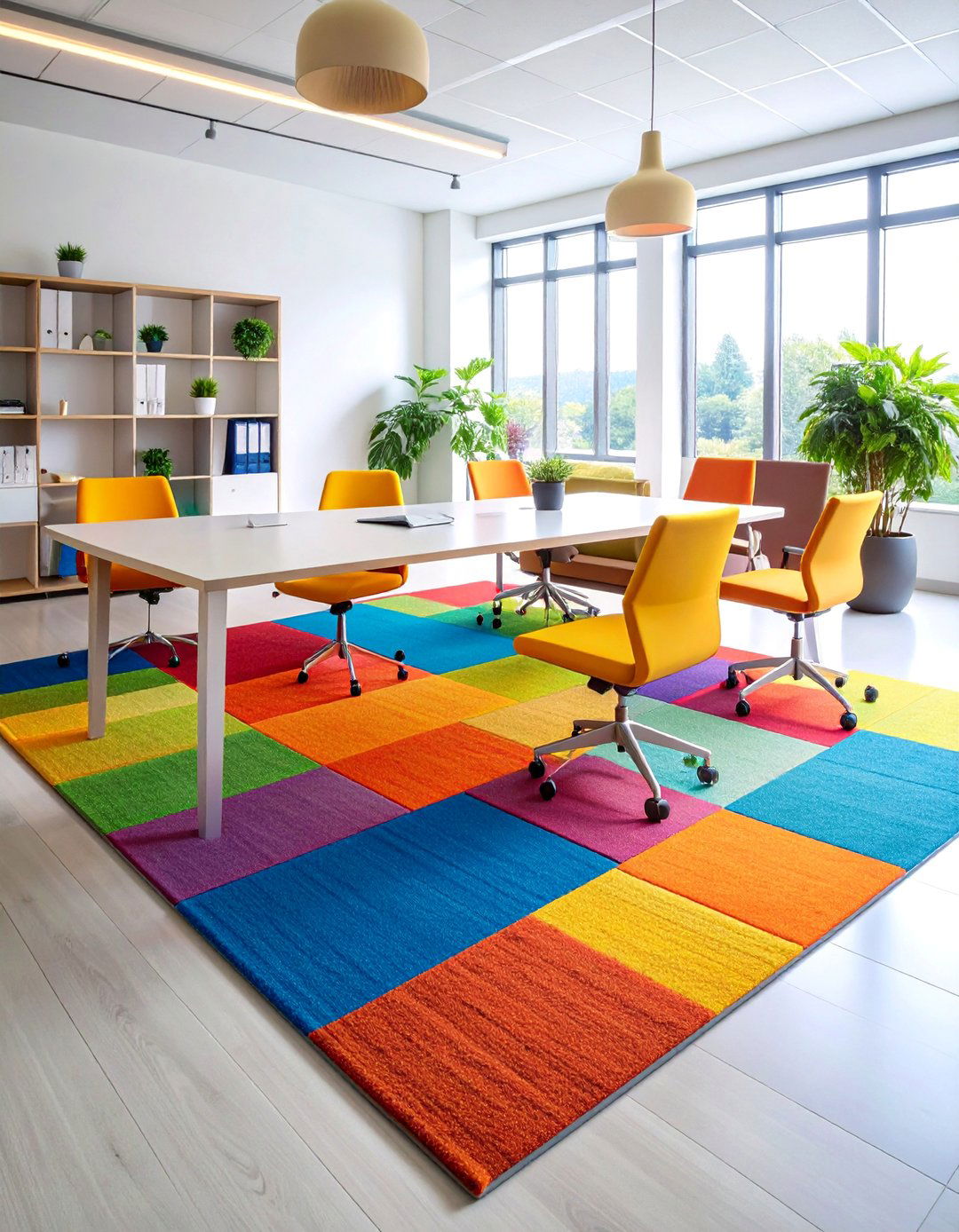 Flat Weave Office Rug with Modern Minimalism - 25 Office Rug Ideas