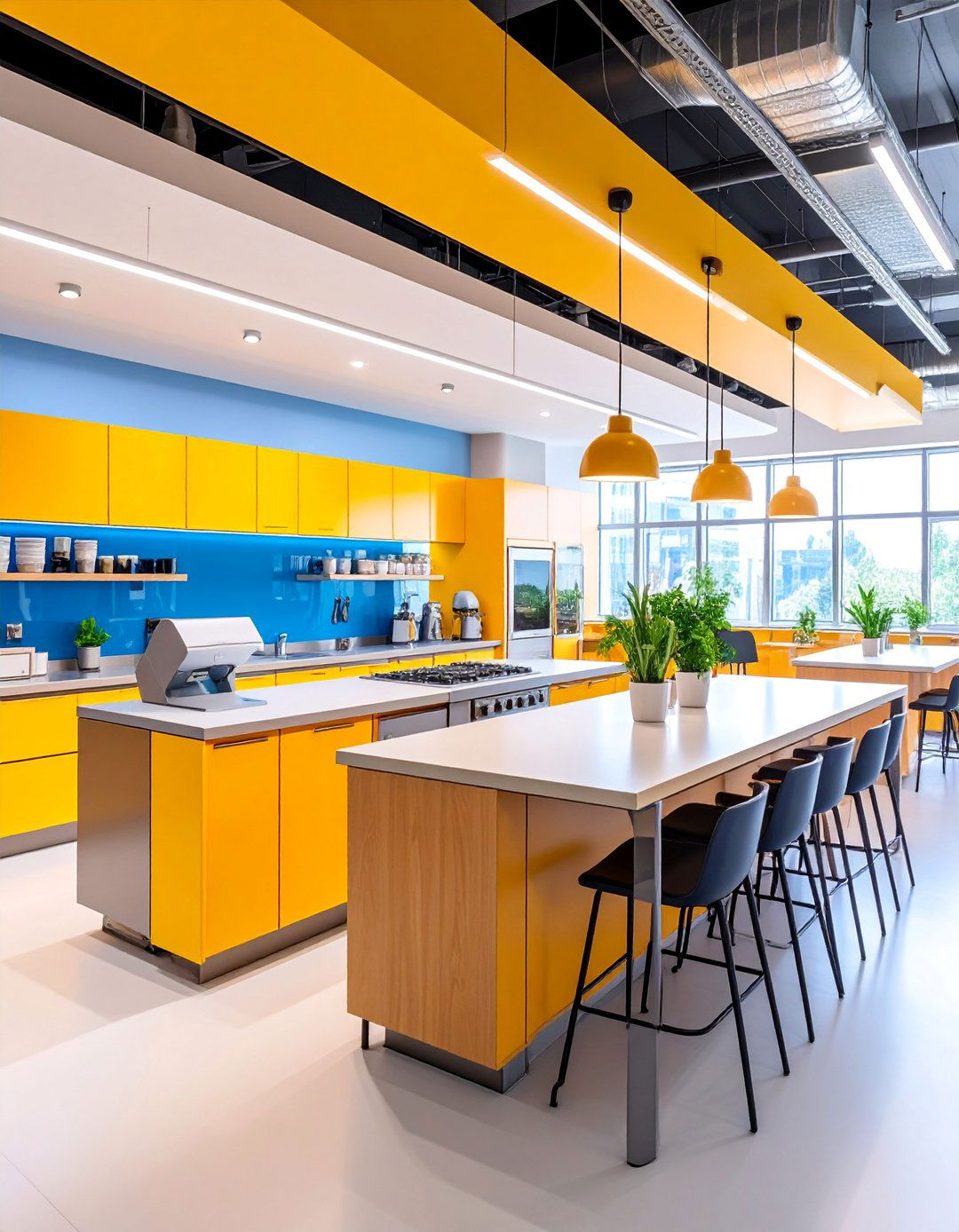 Flexible Multi Zone Kitchen Campus - 25 Office Kitchen Ideas