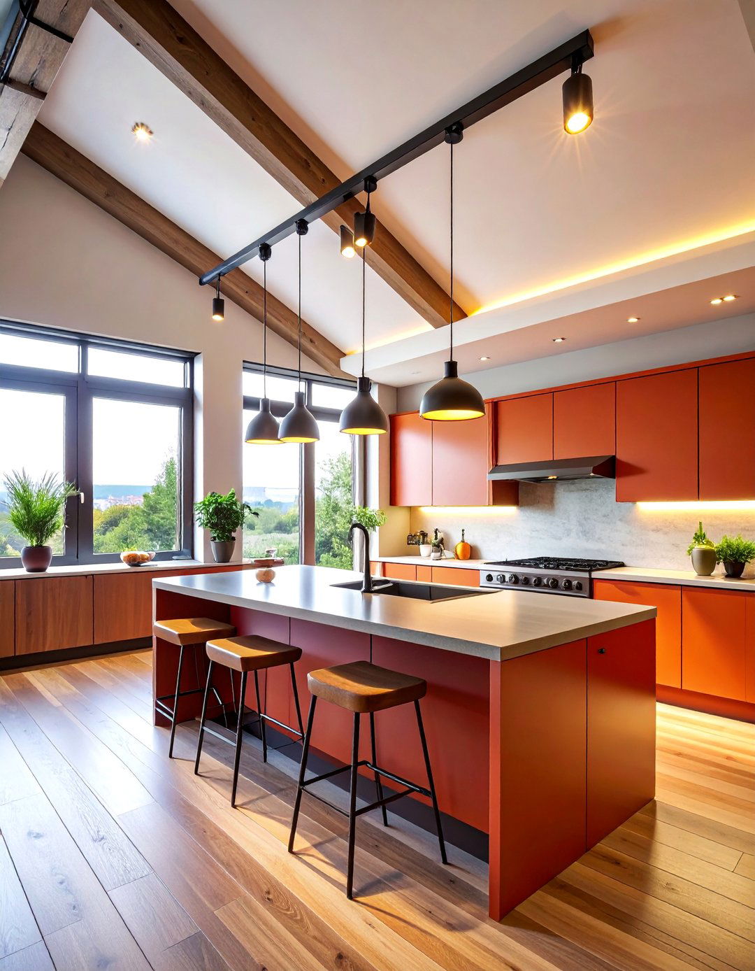 Flexible Track Lighting for Angled Ceilings - 25 Kitchen Track Lighting Ideas
