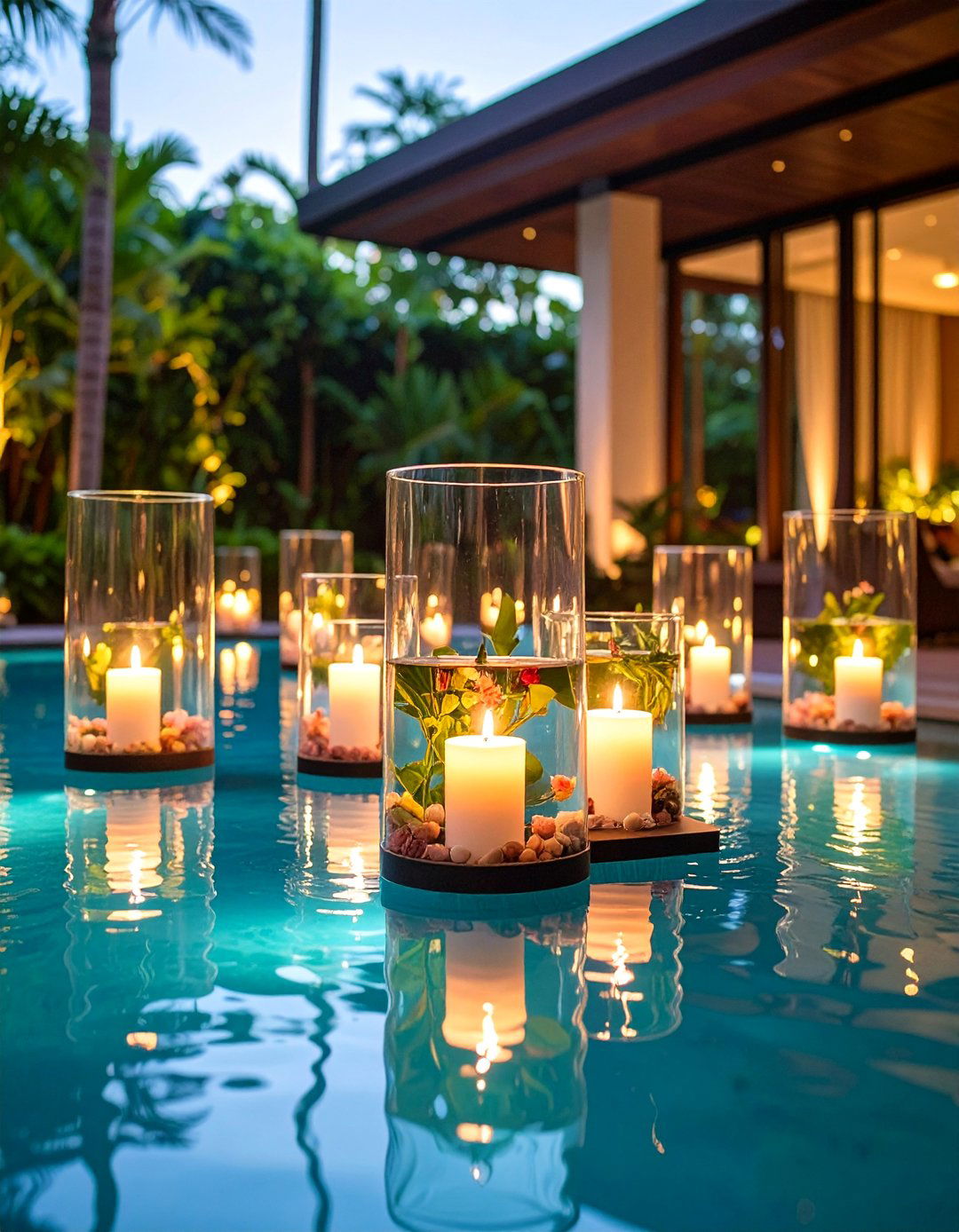 Floating Candle Water Garden Displays - 25 Wedding Decoration Ideas