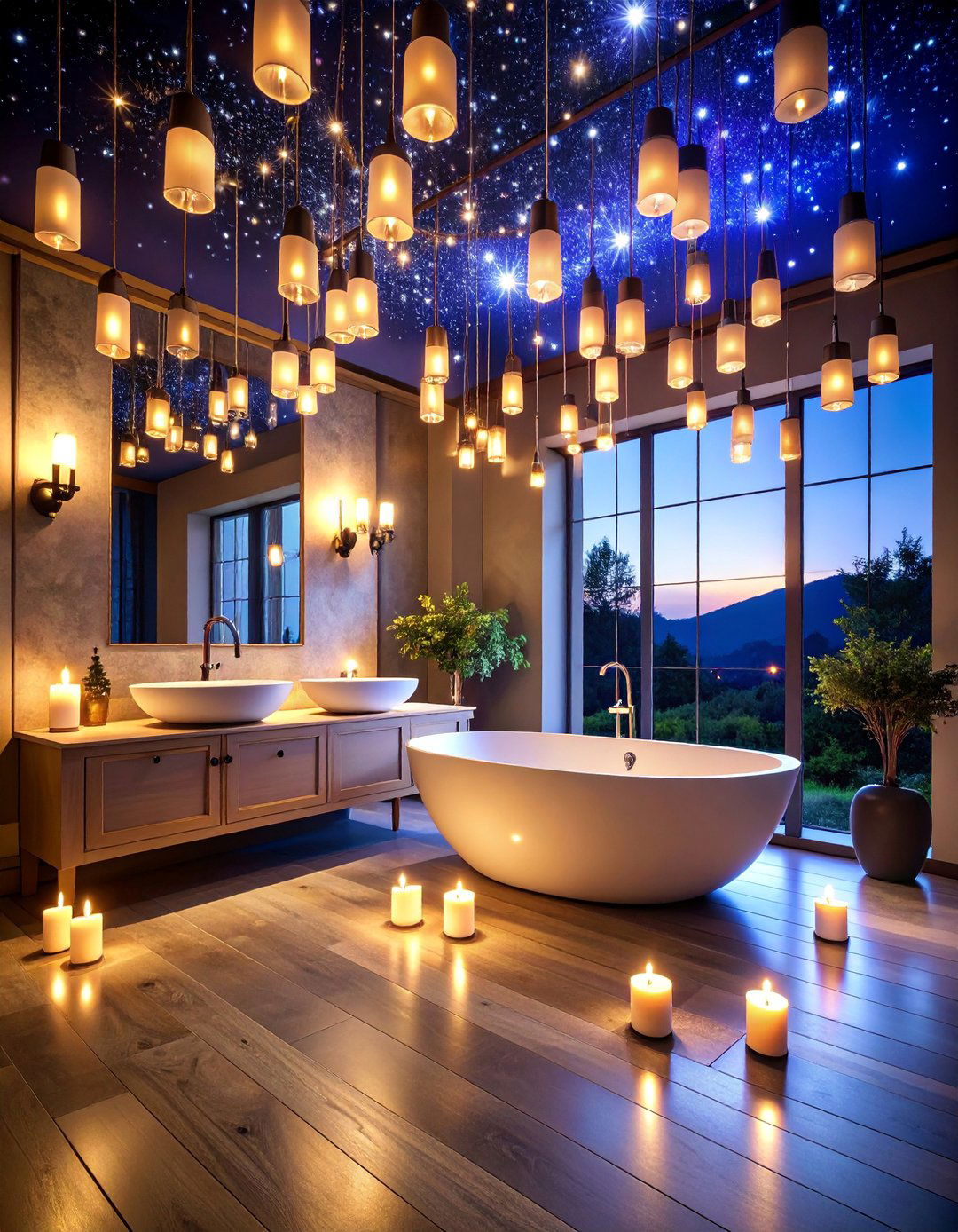 Floating Candles Great Hall Bathroom - 25 Harry Potter Bathroom Ideas