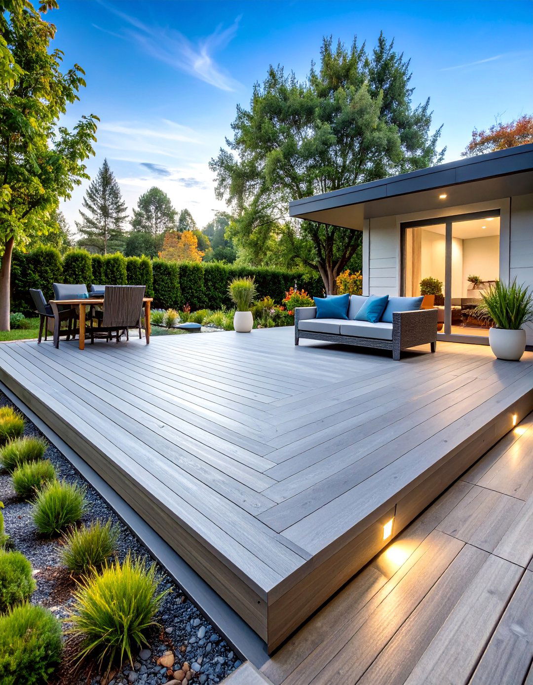 Floating Composite Deck with Hidden Fasteners - 25 Patio Deck Ideas
