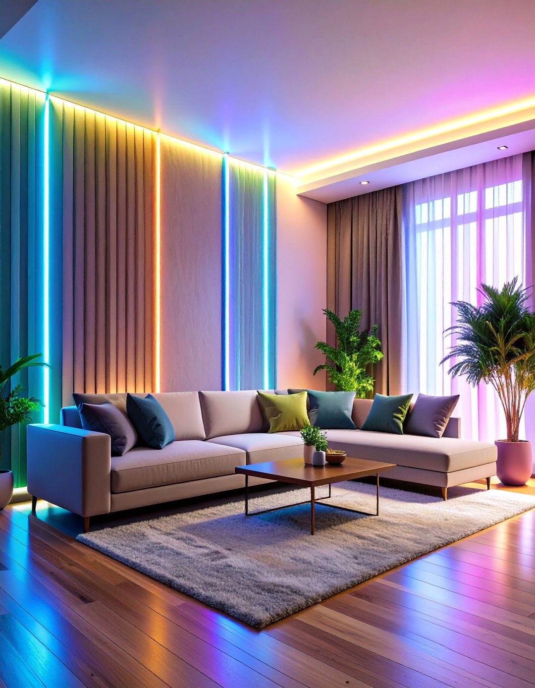 Floating Corner LED Accent Systems - 25 Living Room Wall Lighting Ideas