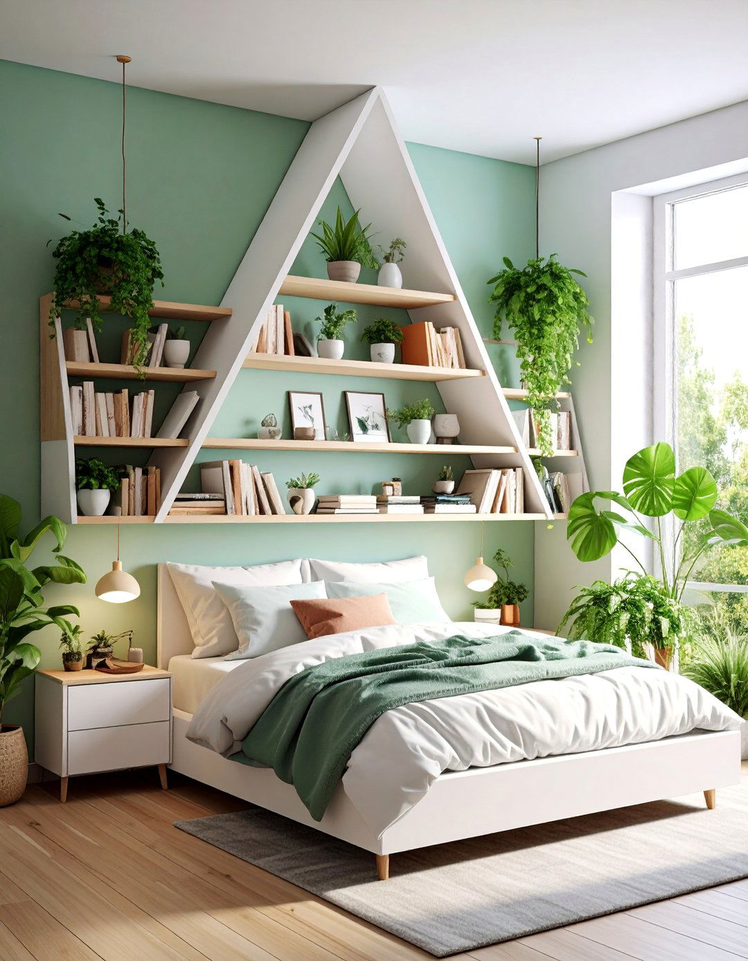Floating Corner Shelves for Unused Wall Space - 25 small bedroom storage ideas