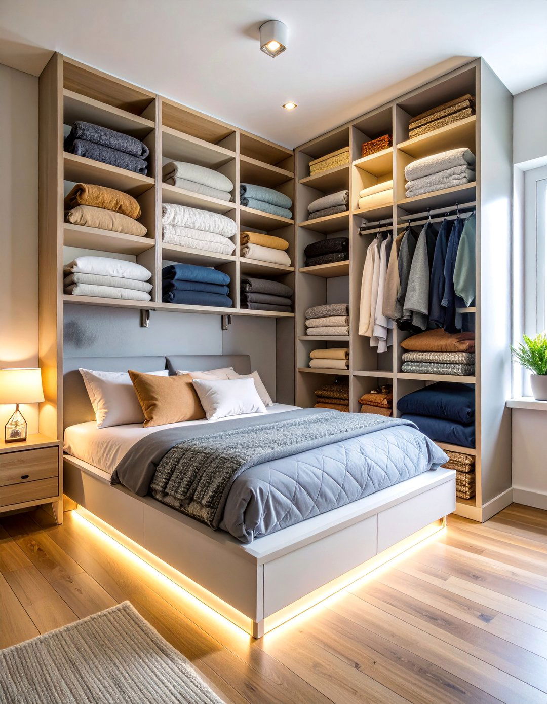 Floating Corner Shelves - 25 Blanket Storage Ideas