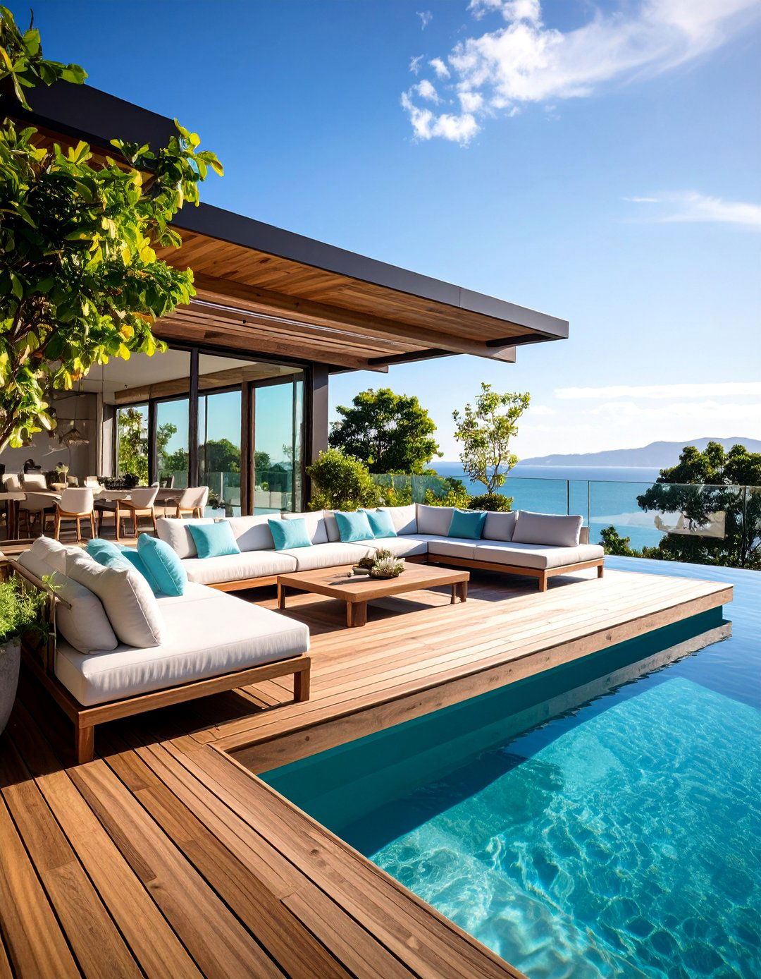 Floating Deck Seating with Water Views - 25 Outdoor Seating Ideas