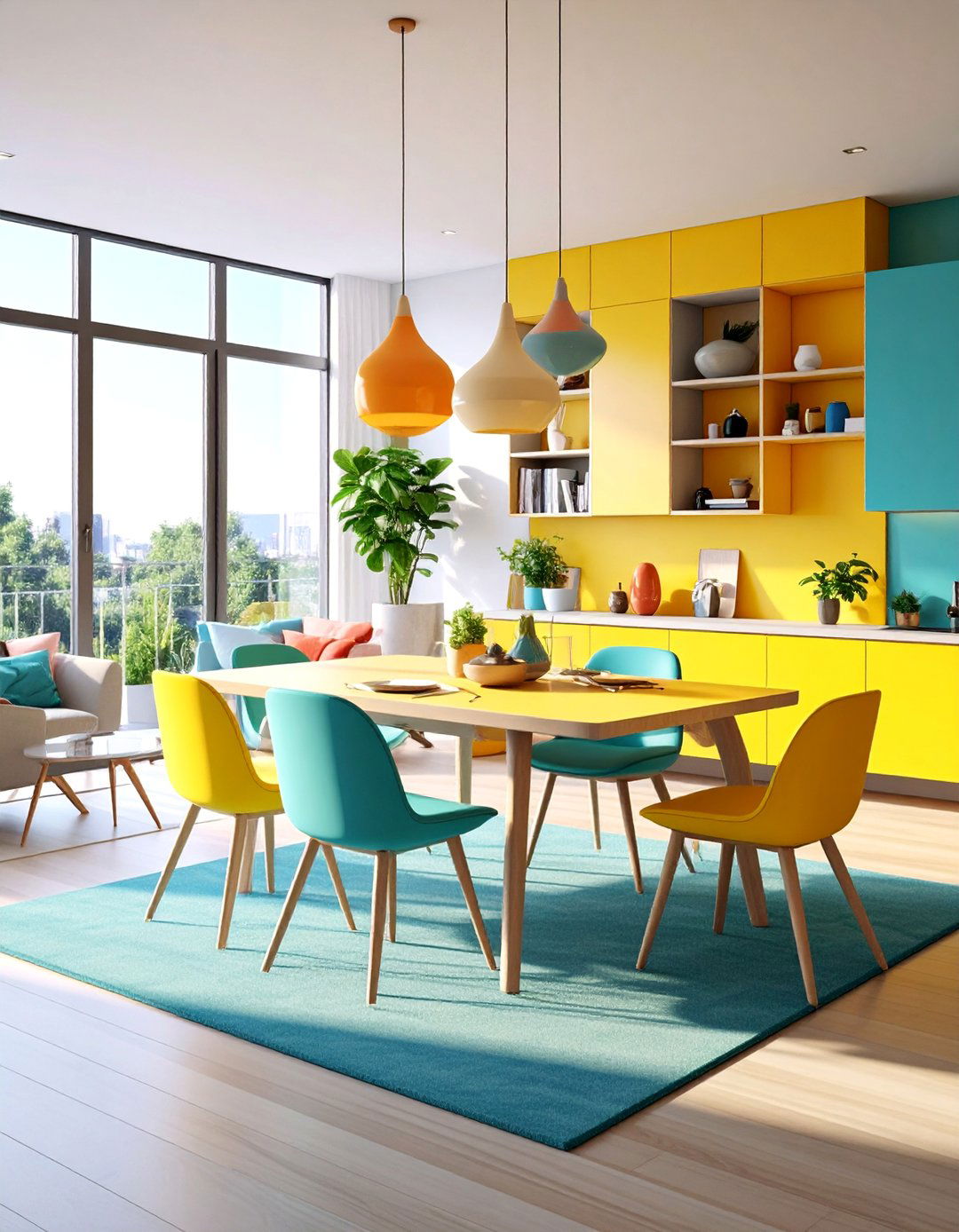 Floating Desk with Convertible Dining Function - 25 Floating Desk Ideas
