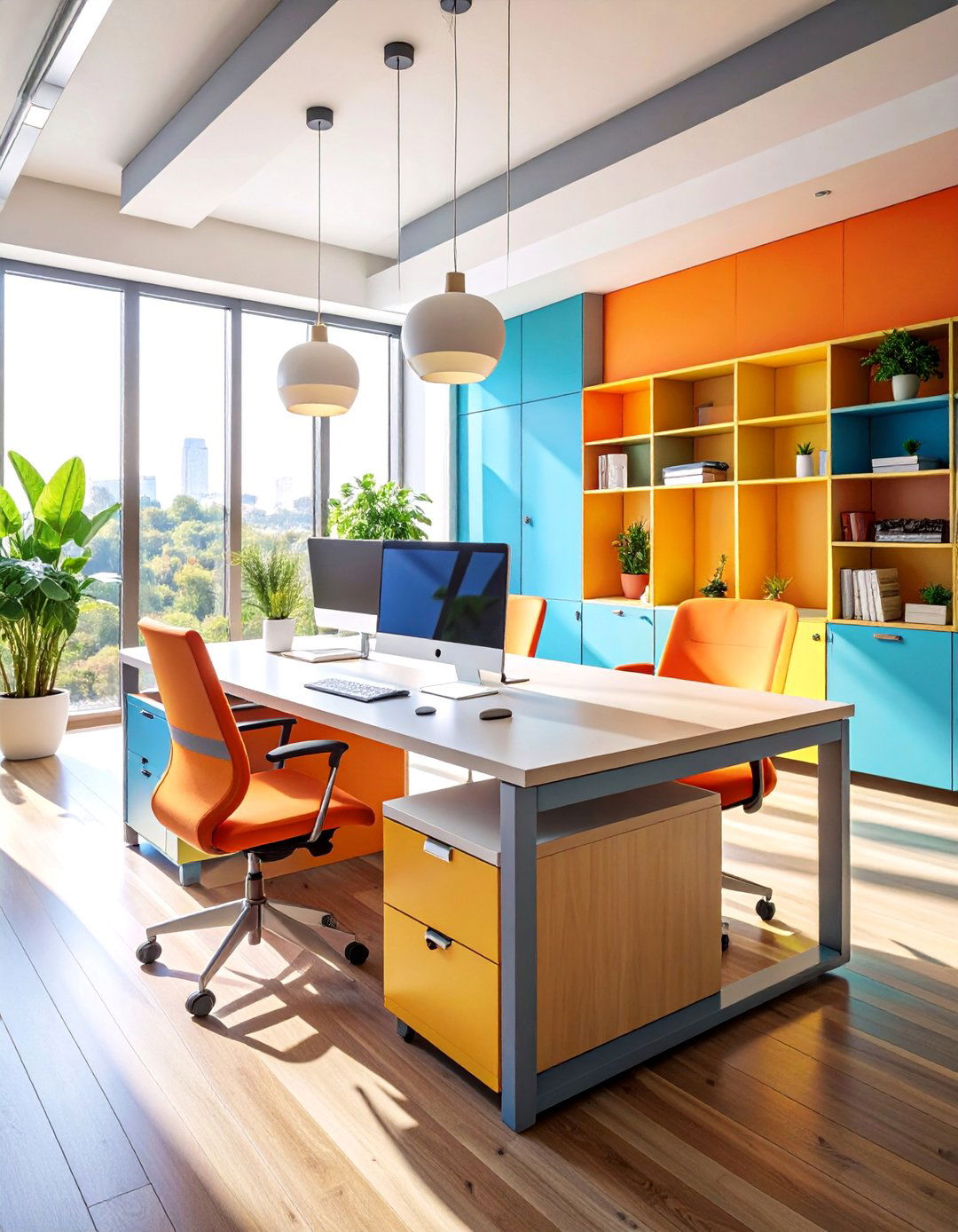 Floating Desk with Integrated Organizer Compartments - 25 Floating Desk Ideas
