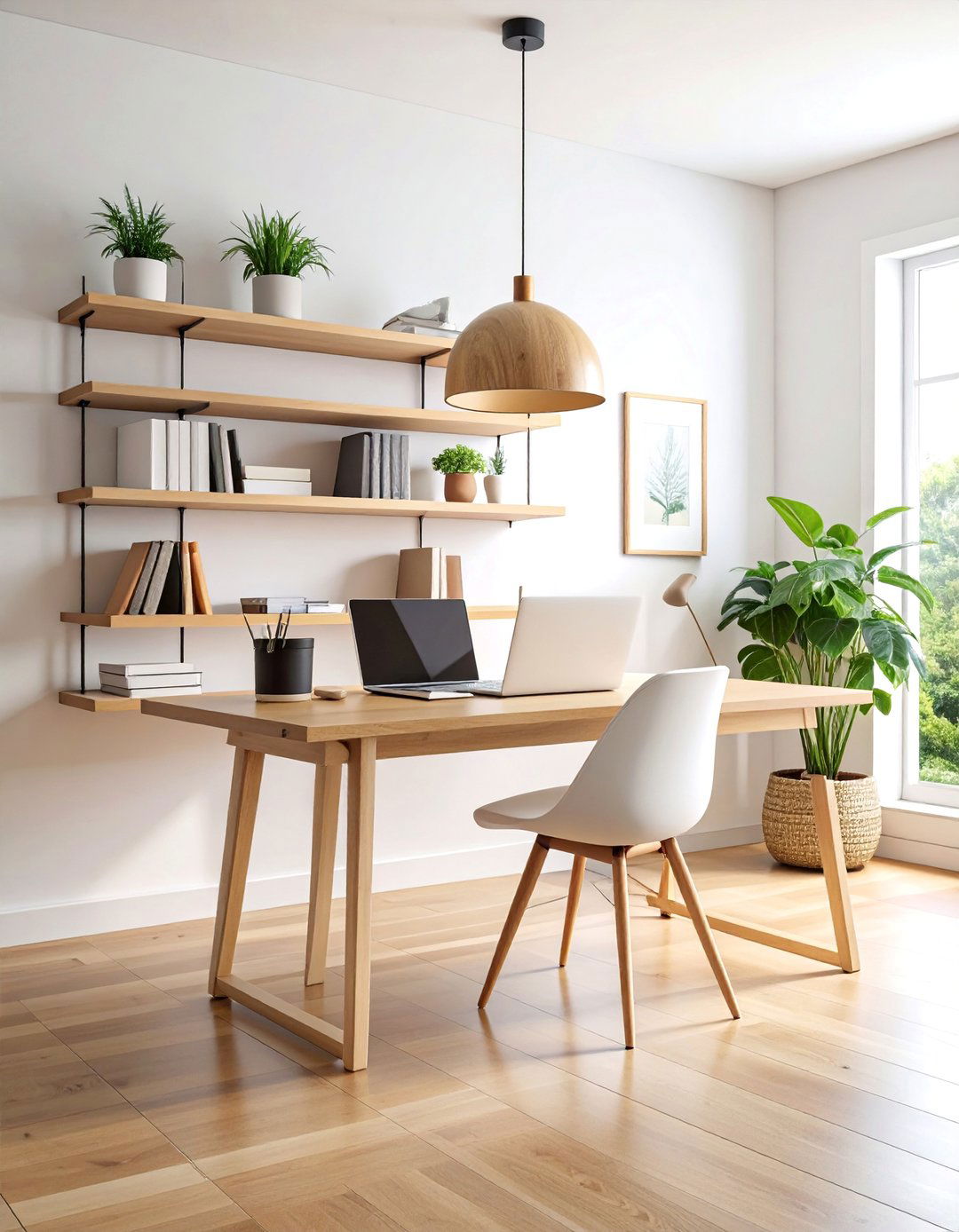 Floating Desk with Minimalist Design - 25 Desk in Front of Window Ideas