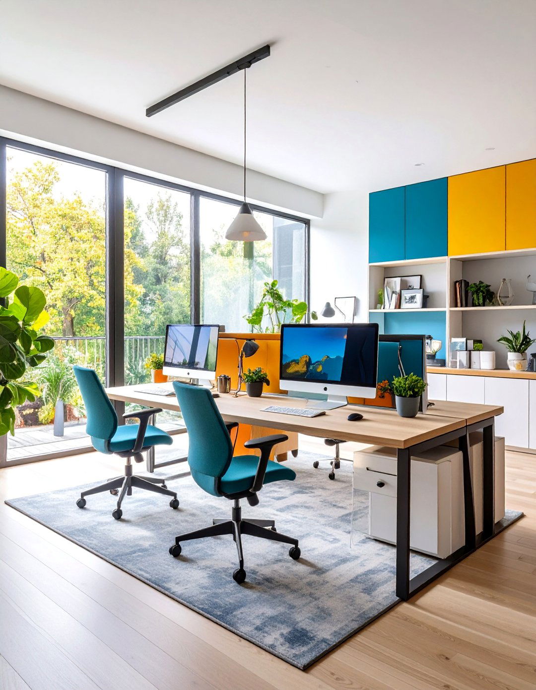 Floating Desk with Privacy Panel and Focused Design - 25 Floating Desk Ideas