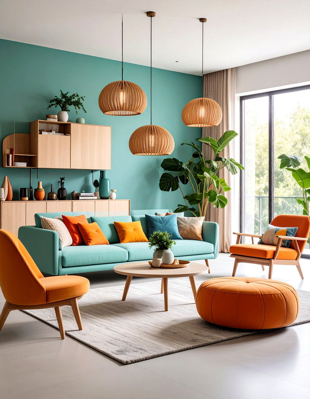 Floating Furniture and Clean Lines Living Room - 25 Mid-Century Modern Living Room Ideas