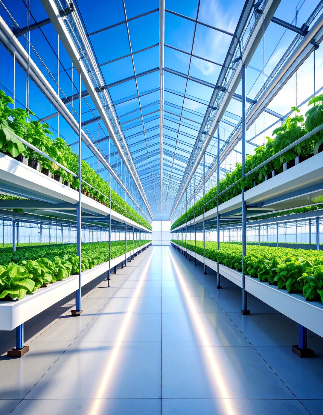 Floating Greenhouse Shelving with Cable Support Systems - 25 Greenhouse Shelving Ideas