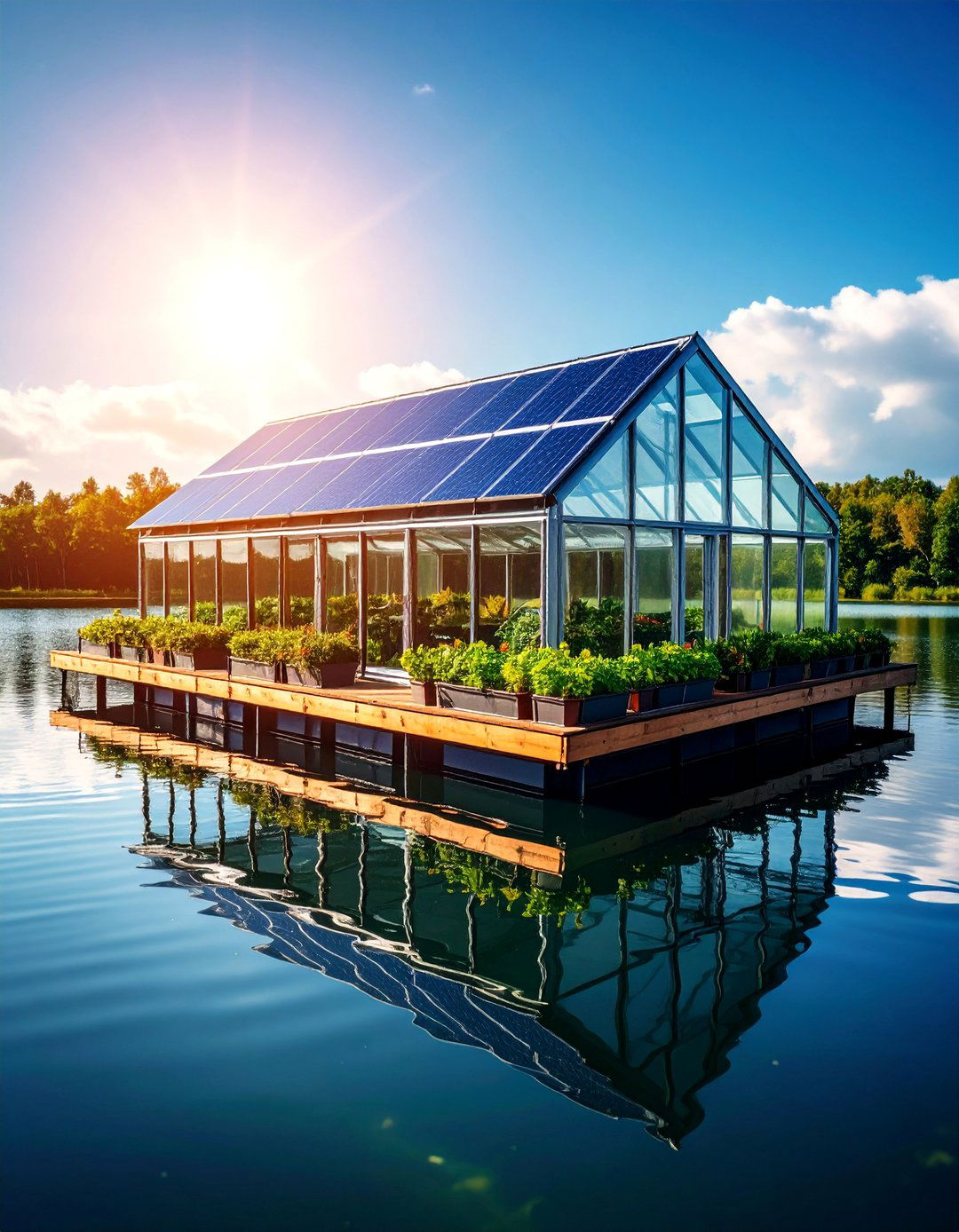 Floating Greenhouse with Water Based Growing - 25 Greenhouse Ideas