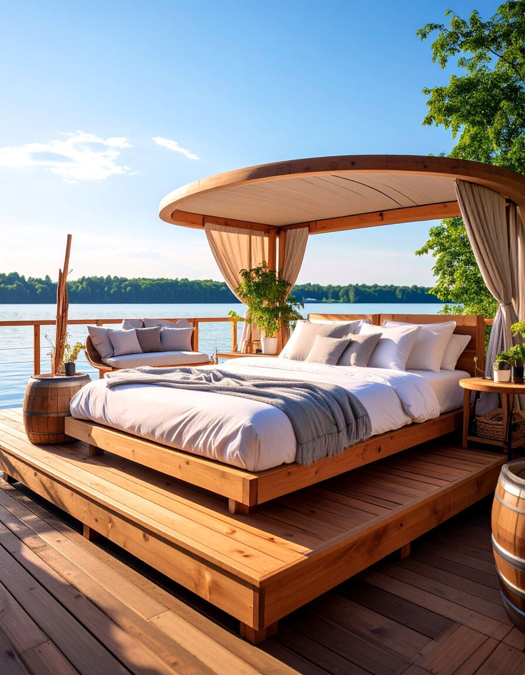 Floating Lake Platform Bedroom - 25 Outdoor Bedroom Ideas