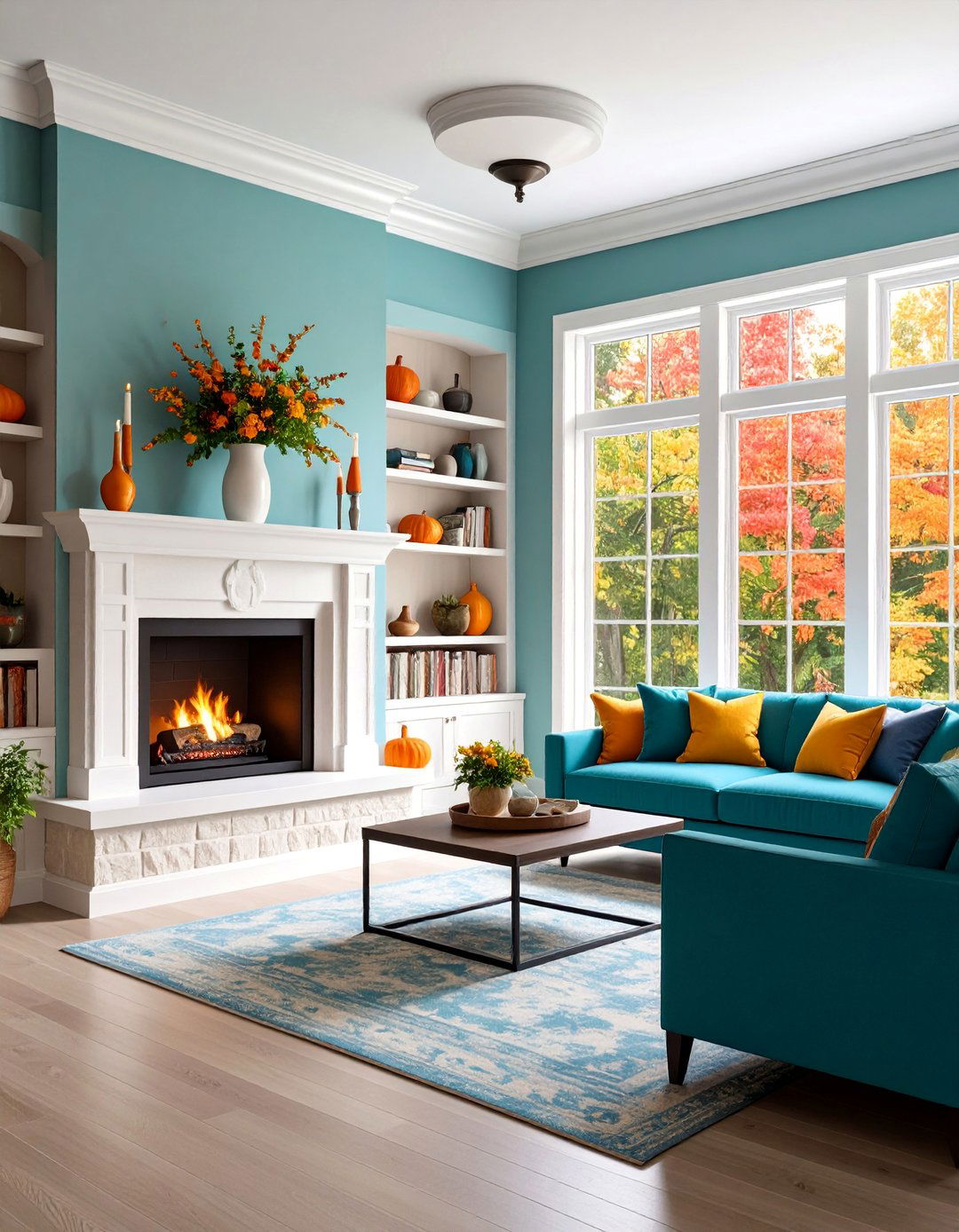 Floating Mantel with Integrated Side Shelves - 25 Fireplace Floating Shelves Design Ideas