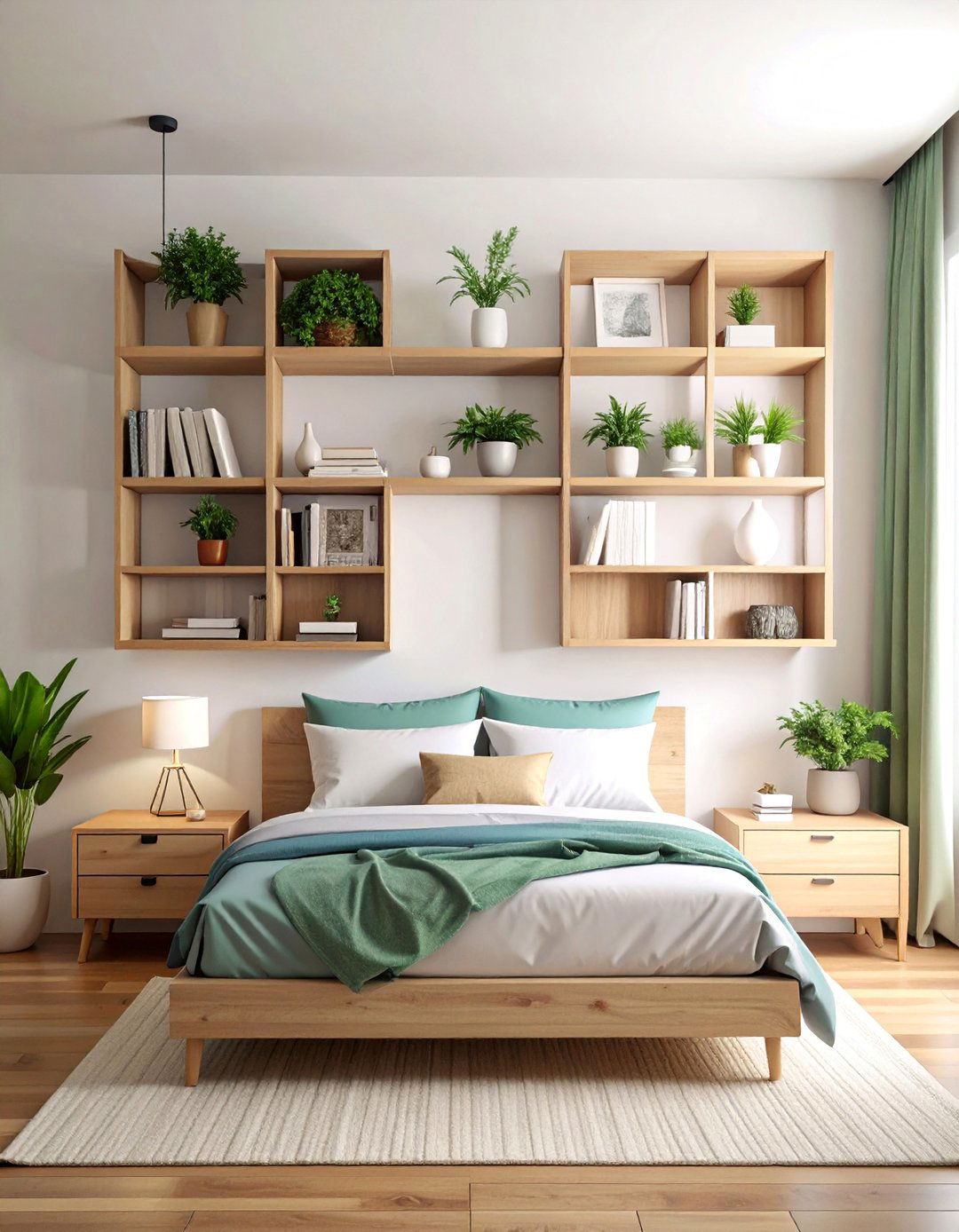 Floating Minimalist Wall Gallery - 25 Bedroom Shelving Ideas