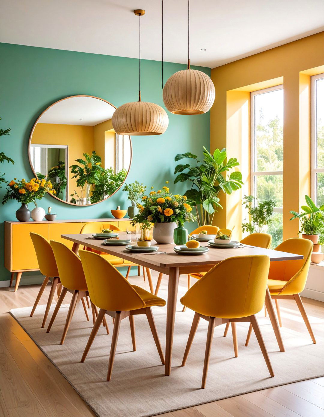 Floating Mirror with Invisible Mounting - 25 Dining Room Mirror Ideas
