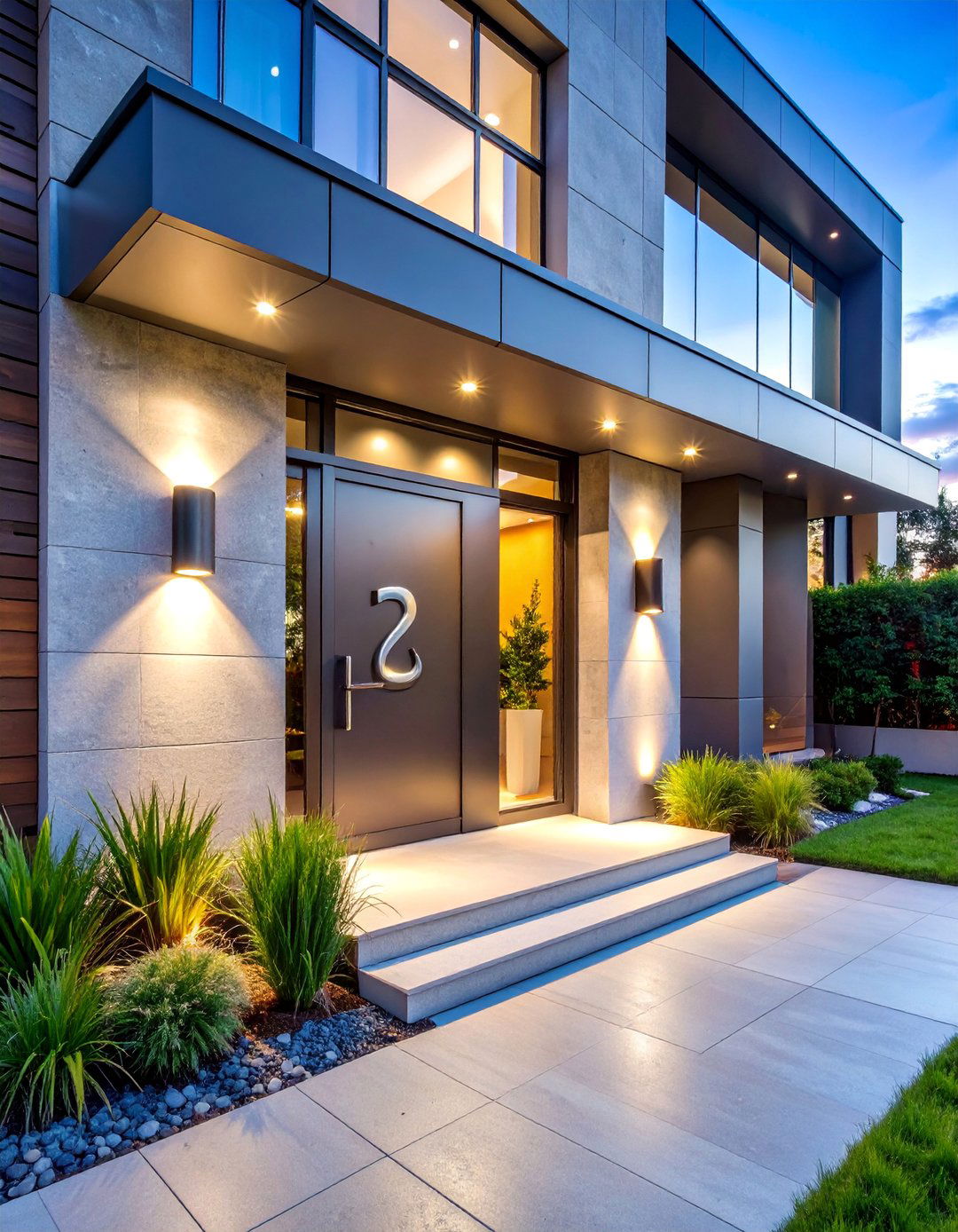 Floating Modern House Numbers with Backlit Effect - 25 House Number Ideas