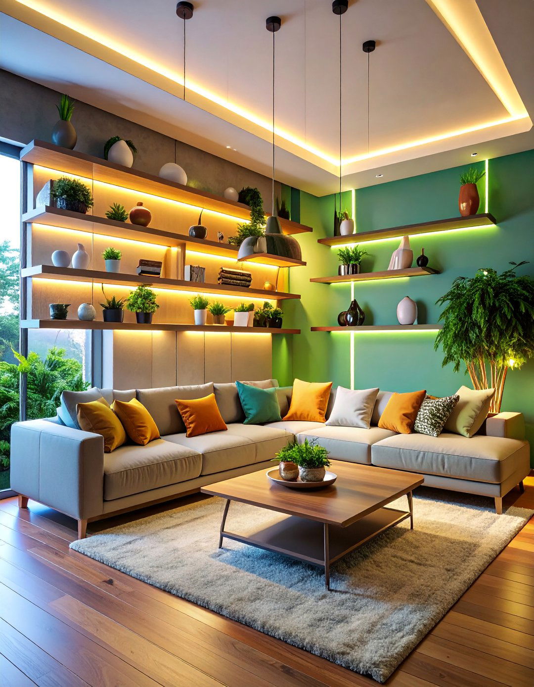 Floating Shelf Accent Lighting with Hidden LEDs - 25 Fireplace Mantel Lighting Ideas