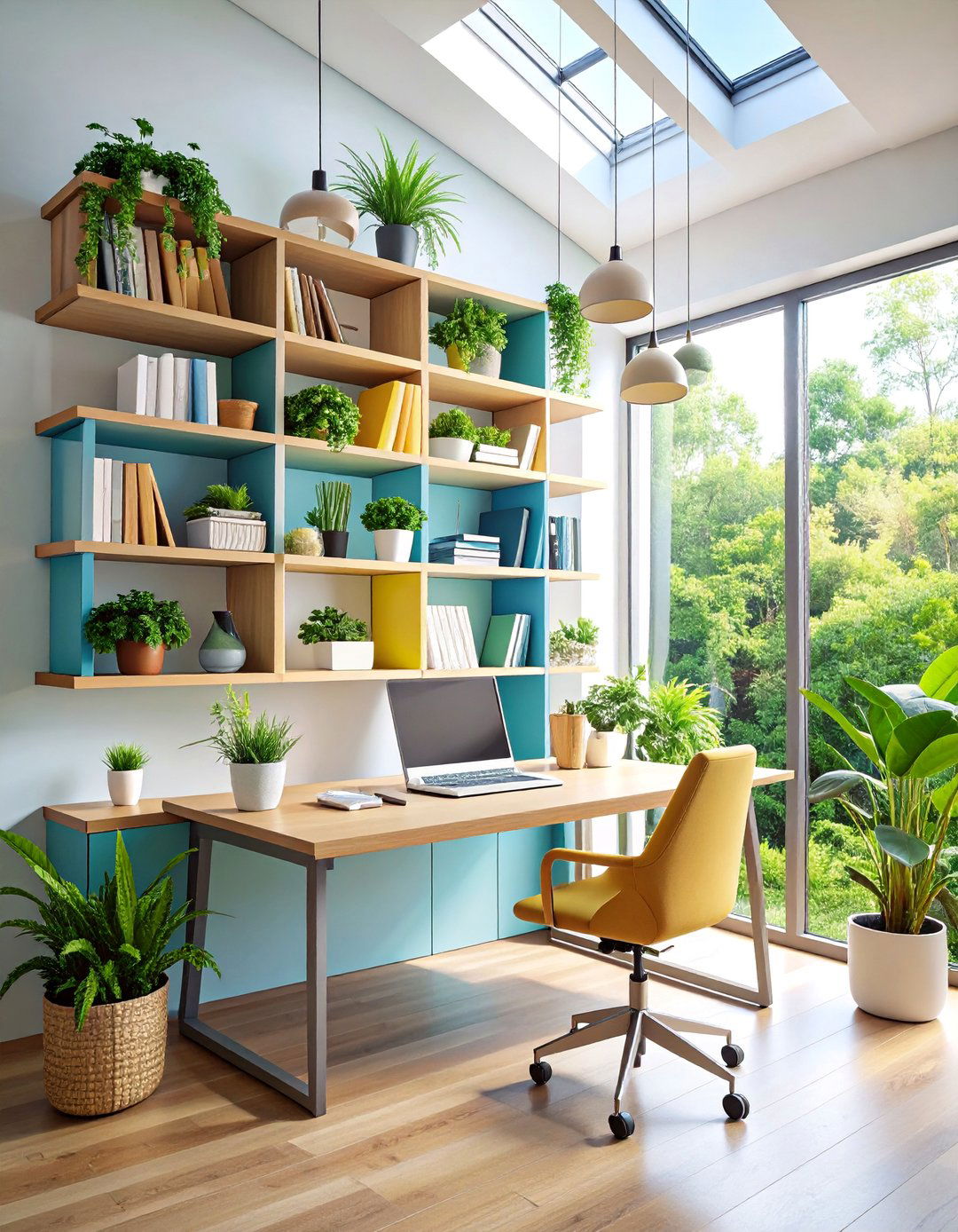 Floating Shelf Desk Organization Display - 25 Desk Organization Ideas