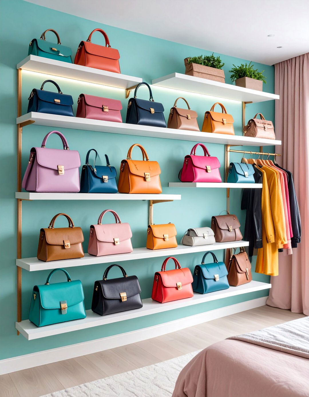 Floating Shelf Display - 25 Purse Storage Ideas