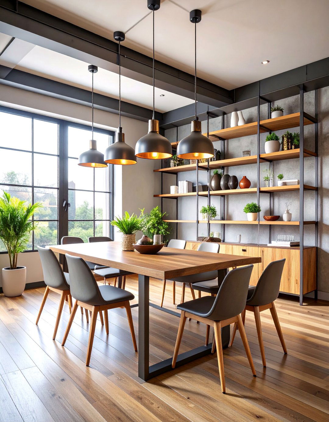 Floating Shelf Industrial Dining Room - 25 Industrial Dining Room Ideas