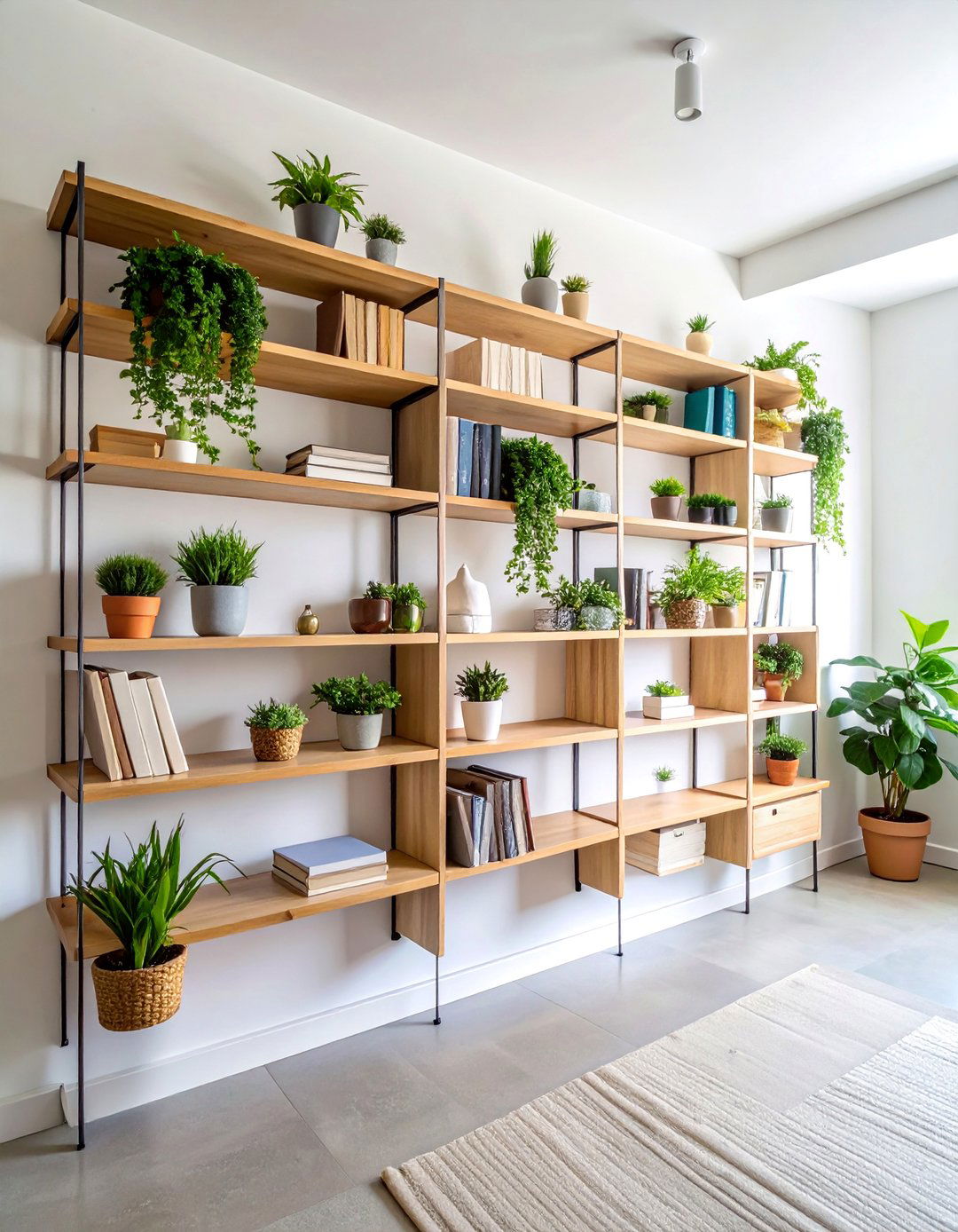 Floating Shelves Gallery Wall - 25 Bohemian Home Office Ideas