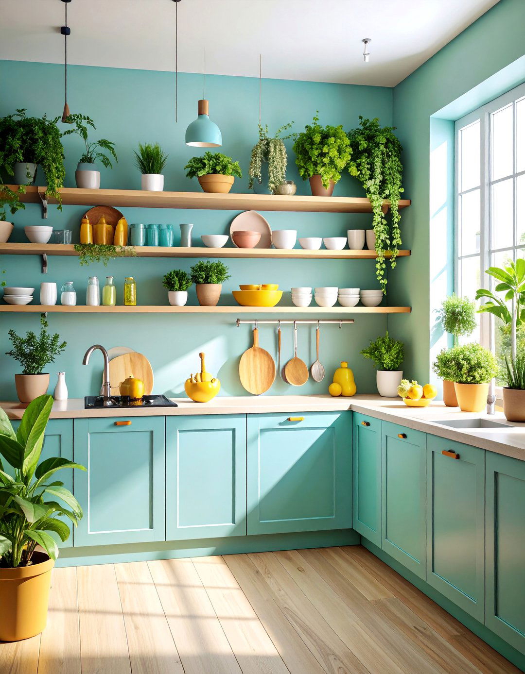 Floating Shelves Kitchen with Minimal Display Storage - 25 Minimalist Kitchen Ideas