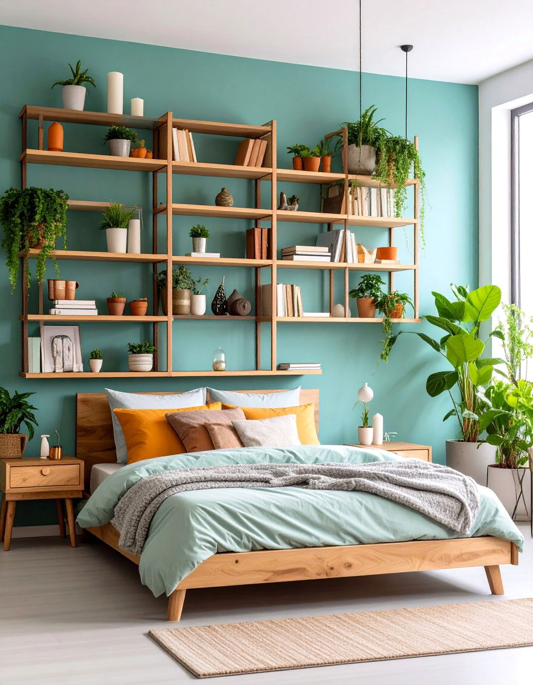 Floating Shelves with Decorative Display - 25 Wall Decor Ideas