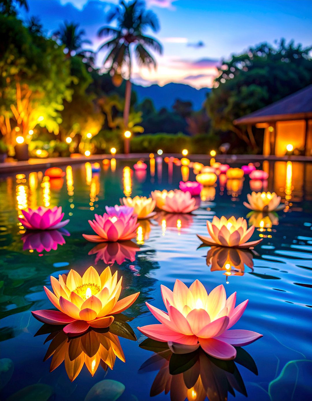 Floating Solar Pool Lights for Eco Friendly Ambiance - 25 Pool Lighting Ideas
